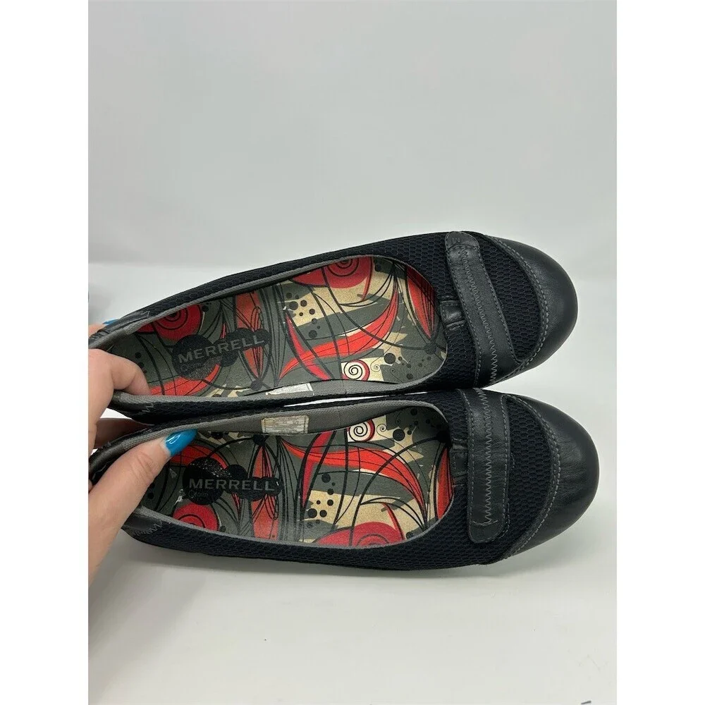 Merrell Allegro Ballet Flats Black Slip-On Comfort Shoes Round Toe Size 8
